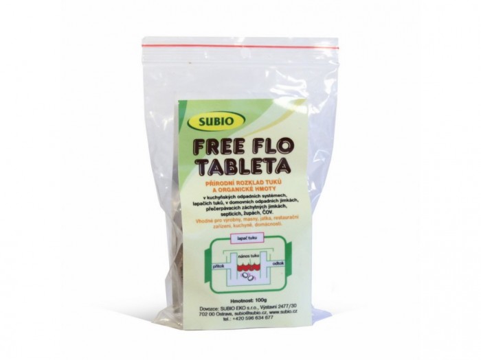 Subio Eko Free Flo Tableta čistič tukových lapačů a odpadů 100g, SE20217