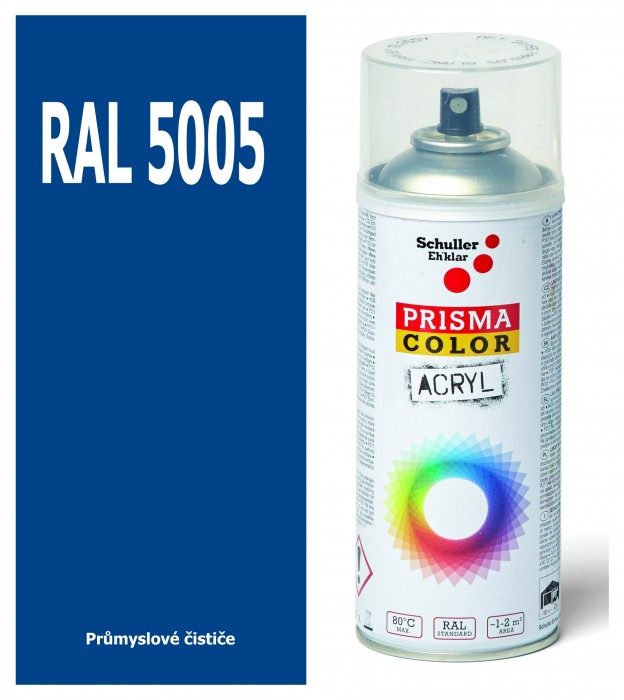 Schuller Eh'klar Sprej signální modrý lesklý 400ml, odstín RAL 5005 barva signálně modrá lesklá, barvy ve spreji PRISMA COLOR 91402